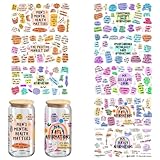 UV DTF Cup Wraps, 8 Sheets UV DTF Cup Wraps for 16 oz, Glass Cup Decals, Wood Craft Supplies (Positive)
