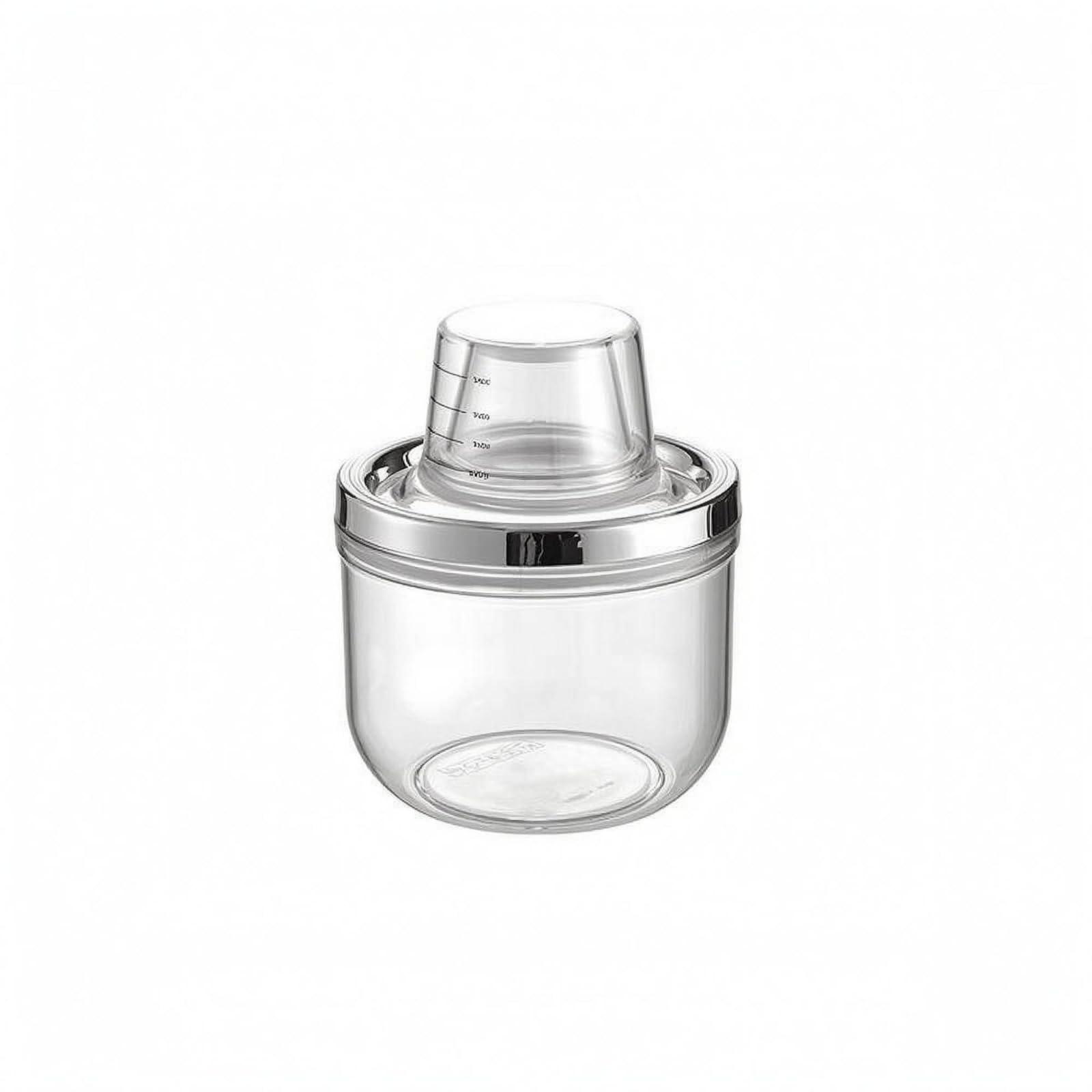 Clear Body Transparent Storage Jar Silver Rim Measurement Jar for Kitchen, 900ML-picture-27