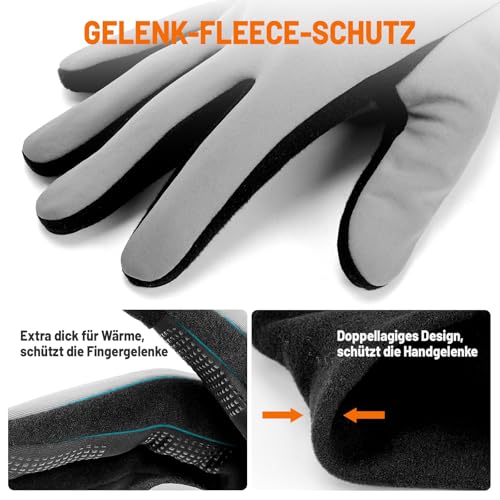 GXCROR 3M Thinsulate Winterhandschuhe, Fahrradhandschuhe, Laufhandschuhe, rutschfest und touchscreenfähig, geeignet für Radfahren, Laufen, Angeln und Motorradfahren