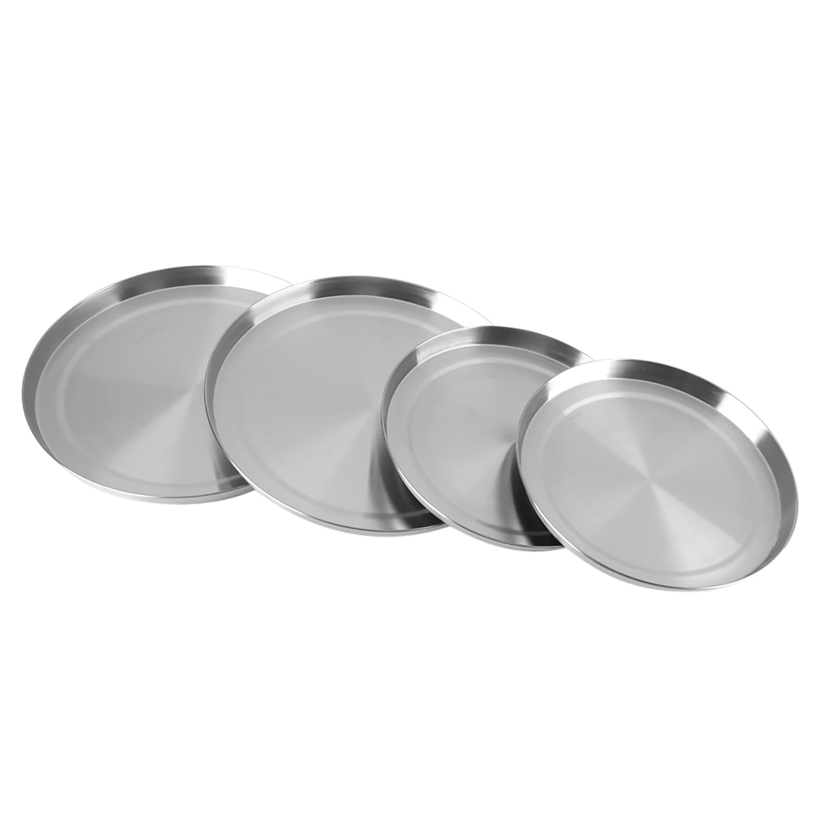 Edelstahl Herdabdeckplatten Rund 4er Set, Herdplatten Abdeckungen für Elektroherd, 2×21cm & 2×17cm Herdabdeckplatten Edelstahl Silber Herdplattenabdeckung