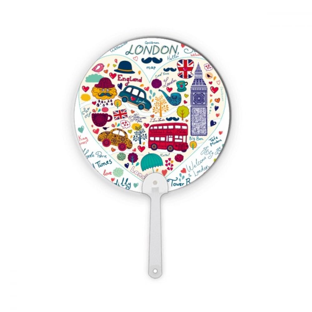 Drapeau rond UK en plastique et décorations d'éventail Big Ben