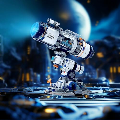 Image of SKY LINE OCEAN Space Telescope Building Set with Lights, 995+ PCS Space Exploration Model Kit for Adults & Teens 14+, STEM Planet Telescope Display Toy, Creative Gift for Space Lovers