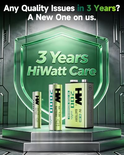 4 Pack HW 9V Rechargeable Batteries 500+Cycles NiMH for TENS and EMS Units - image 7