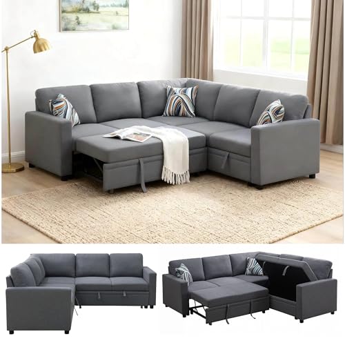 Consejos para Comprar Sofa Cama en L los más solicitados. 48 Trygoal - Sofá Cama seccional con Cama extraíble, sofá Convertible en Forma de L con sillón de Almacenamiento, cómodo sofá Cama extraíble 2 en 1 con 5 Asientos, para Sala de...