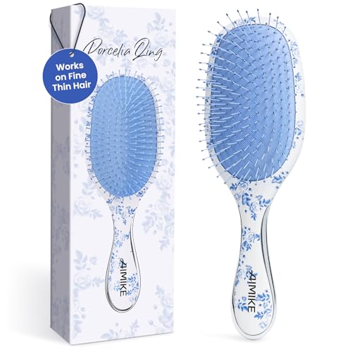 AIMIKE Porcelia Qing Detangler Brush, Pain-Free Detangling Brush with Soft FlexGlide Bristles, No...