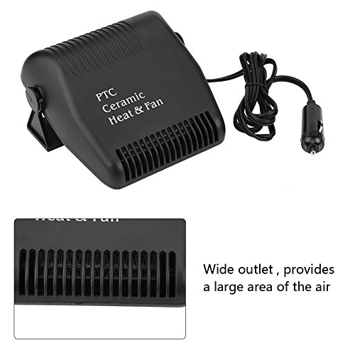 Keenso Portable Car Heater, Fast Heating Quickly Defrosts Defogger 12V Auto Ceramic Heater Cooling Fan Defogger Defroster - Thumbnail 6