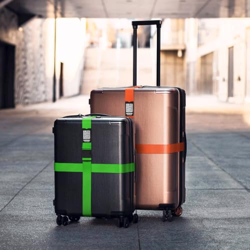 Image of Hero Luggage Straps for Suitcases (2-Pack) Heavy-Duty Adjustable Luggage Belt with Duraflex Buckle & Built-in Luggage Tag - Checked Bag & Carry-on Travel Essentials