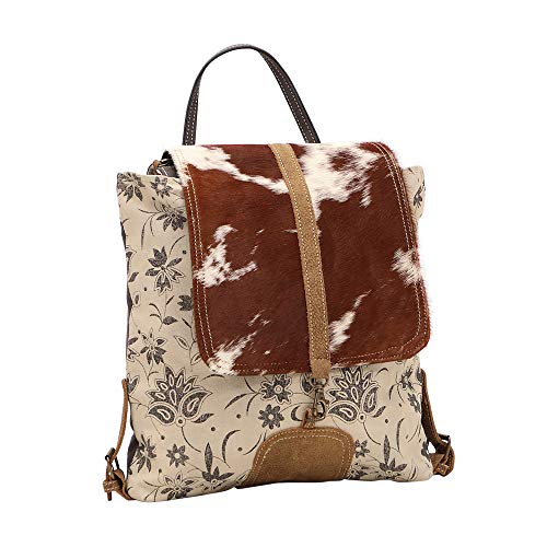 Myra Bag Stalk Upcycled Canvas & Cowhide Backpack S-14393