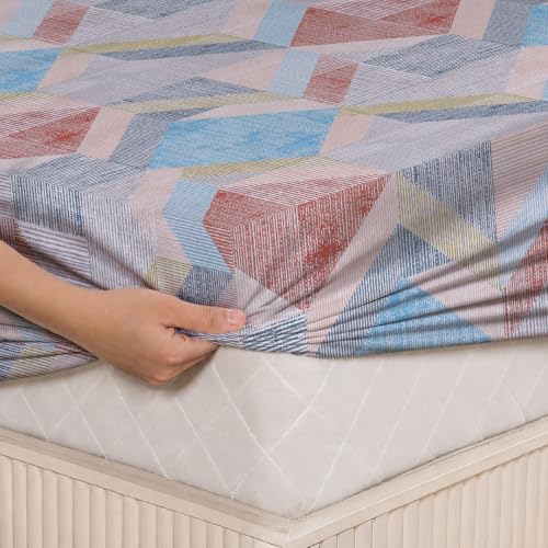 Image of LANE LINEN Symphony 100% Cotton 144TC King Bedsheet Set, 3 Piece, Printed