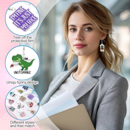Nosiny 24 Pairs Funny Acrylic Earrings Pack Cute Hypoallergenic Trendy Fun Earrings Holiday Birthday Gift Kawaii Weird Earring with Hook for Women Jewelry Gift3