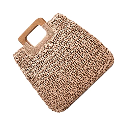 Grand paquet paille khaki chic idéal pour vos journées plage et shopping