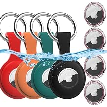 4 Pack AirTag Holder with Keychain AirTag case with Anti-Lost Keychain