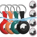 wanchel 4 Pack AirTag Holder with Keychain AirTag case with Anti-Lost Keychain, Protective Air Tag, Item Finders, for for Dog, Cat, Luggage, Wallet, Backpacks
