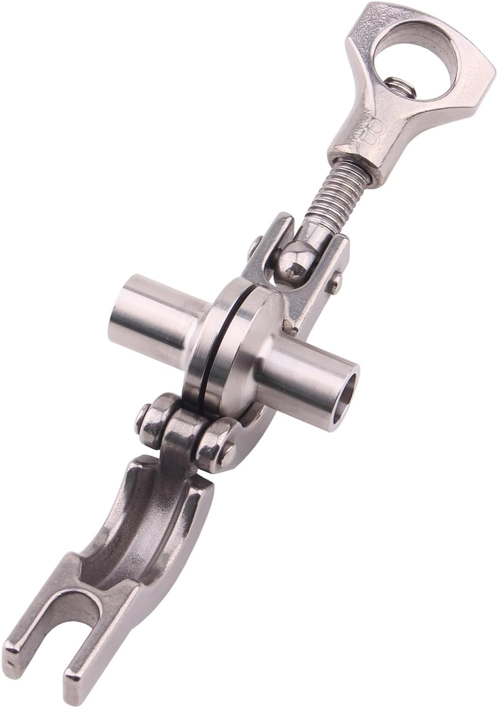 DERNORD Stainless Steel Tri-clamp (1/2 inch Tri-clover Clamp) + 2 Pcs SUS304 Sanitary Pipe Weld Ferrule + FKM Gasket (1/2 Inch)