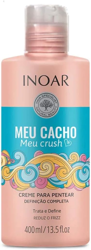 INOARMeu Crush Leave-In Cream 400 ml, Full Definition Combing Cream for Wavy and Curly Hair