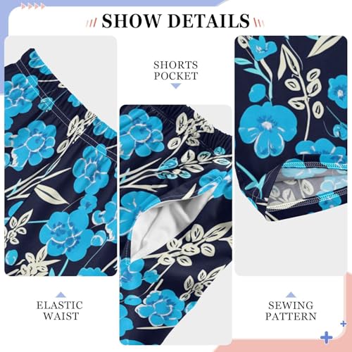 J JOYSAY Floral Foliage Blossom Navy Pajamas Pants Soft Long Pajama Bottoms Lounge Sleep Pants Size S-XL4
