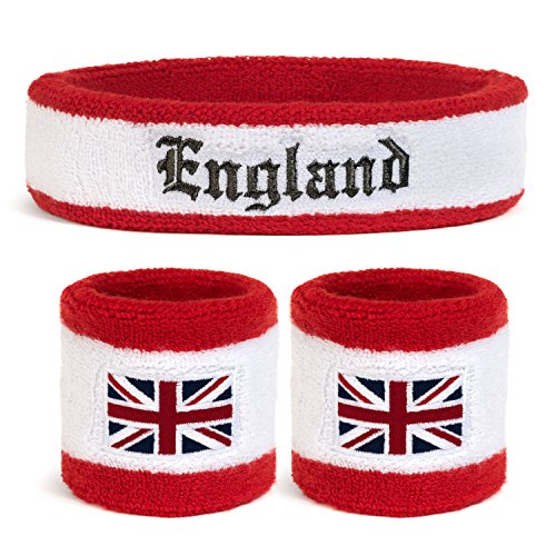 Image of Suddora Country Headband & Wristbands Set (Includes 2 Wrist & 1 Head Sweatband), Highly Moisture Wicking