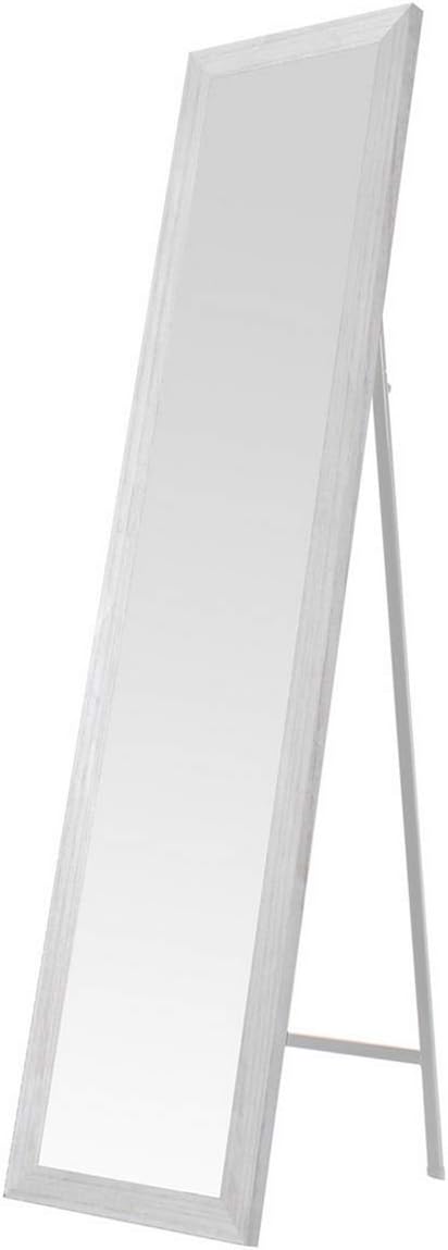 LOLAhome Espejo de pie Blanco nórdico de Madera de 37 x 157 cm