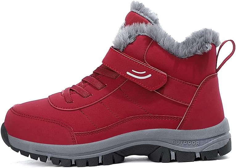 Snow Boots for Men, Mens Outdoor Water-Resistant Hiking Boots with Furry Cuff, Non-Slip Warm Snow Boots for Men, Durable with Lace and Velcro Strap - Image 8