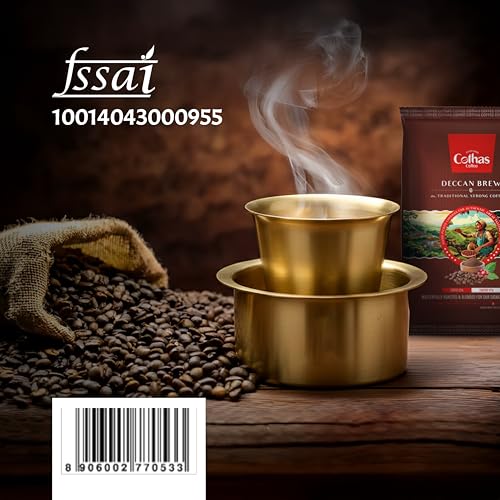 Image of Cothas Deccan Brew Strong Filter Coffee Powder | Roasted & Blended Signature Mix of 53% Coffee & 47% Chicory | Traditional South Indian | Rich Aroma & Strong Taste | 100g Pack