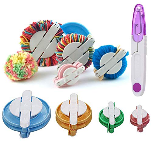 Wayion Art DIY 4 Size Pom Pom Maker Fluff Ball Bobble Weaver Needle