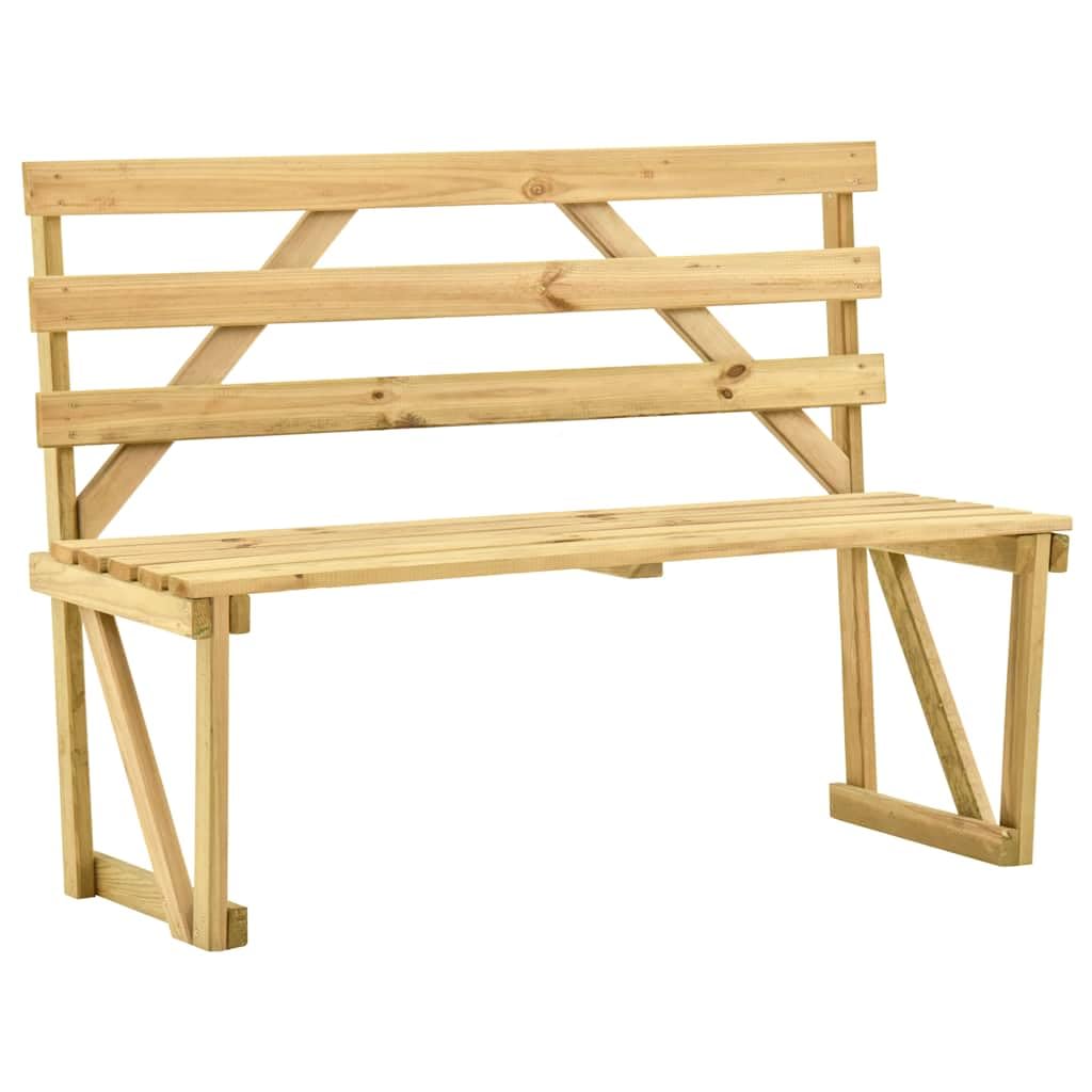 Banco de jardín de 120 cm en madera de pino maciza con tratamiento de alta durabilidad