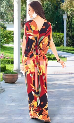Image of KOH KOH Womens Long V-Neck Grecian Goddess Wedding Guest Maxi Dress Gown