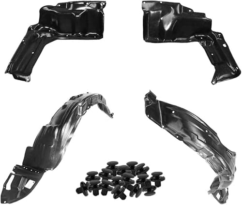 Parts N Go 2003-2008 Corolla Fender Liner & Undercover Set con clips delantero conductor y pasajero lado izquierdo derecho TO1228158 TO1228157