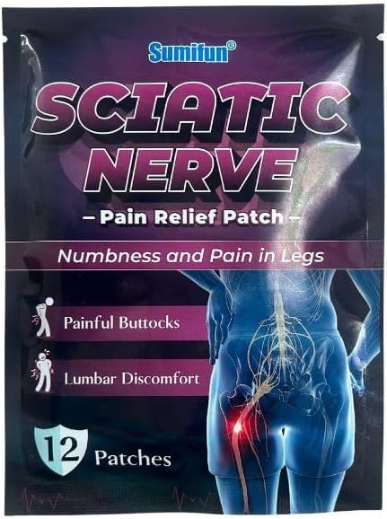Sciatic Nerve Patches, Pain Relief Sticker for Back,Neck, Shoulder Pain and Lumbar Muscle Soreness - Pack of 12 pcs-image-16