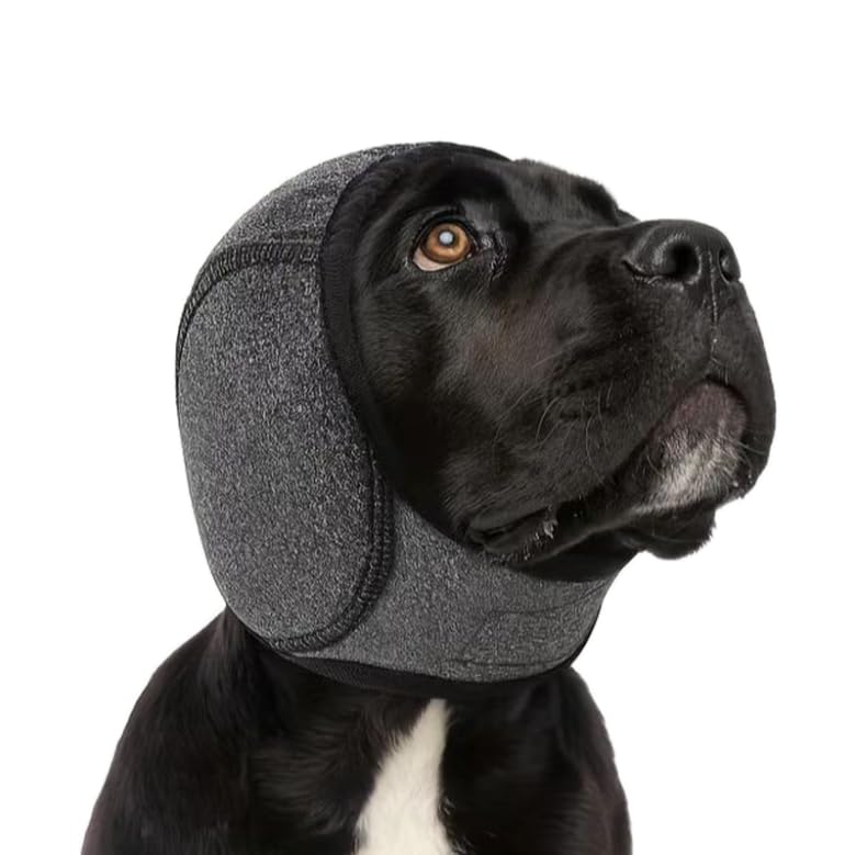Dog Ear Defenders for Noise Protection – Comfort-Fit Dog Noise Cancelling Ear Wrap, Waterproof Muffs for Thunder, Fireworks, Grooming & Swimming (Black,M) — image 1