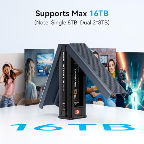 Image of NVMe M.2 Duplicator, ACASIS Dual-Bay Offline Clone with Built-in Cooling Fan, Tool Free Installation, 10Gbps USB to NVME Docking Station for M.2 SSD M Key Hard Drives Enclosure (EC-DM201)