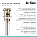 KRAUS Pop-Up Drain with Overflow in Brushed Gold, PU-11BG