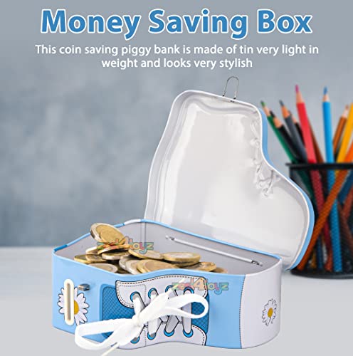 Image of Zest 4 Toyz Money Bank for Kids with Lock N Key Metal Piggy Bank Gullak Money Box Coin Bank Shoe Lace Activity Learning Toy Return Gifts