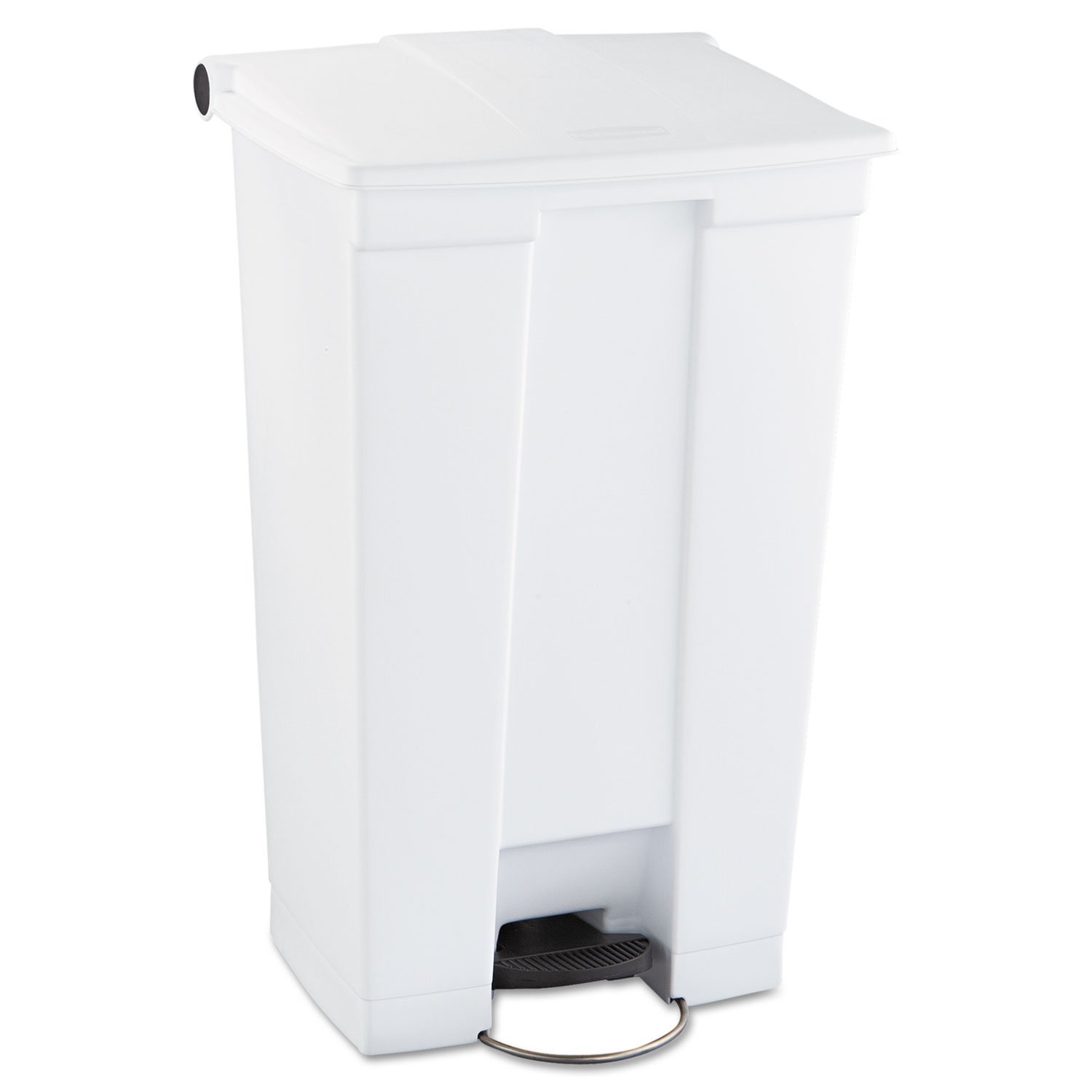 Rubbermaid Commercial Products Step-On Trash Can with Lid, 23-Gallon, White, Hands-Free Sanitary Use Garbage Can for Medical Waste in Hospitals/Lab/