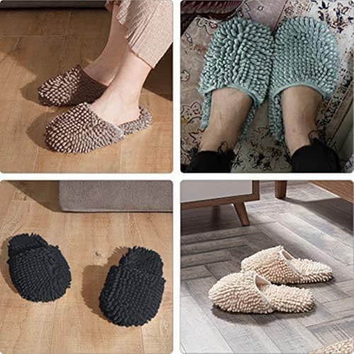 La La Pet 1 Pair Chenille House Mop Slippers Non-Slip Multi-Surface Slippers Floor Cleaning Shoes Tools Warm Microfiber Slippers in Winter2