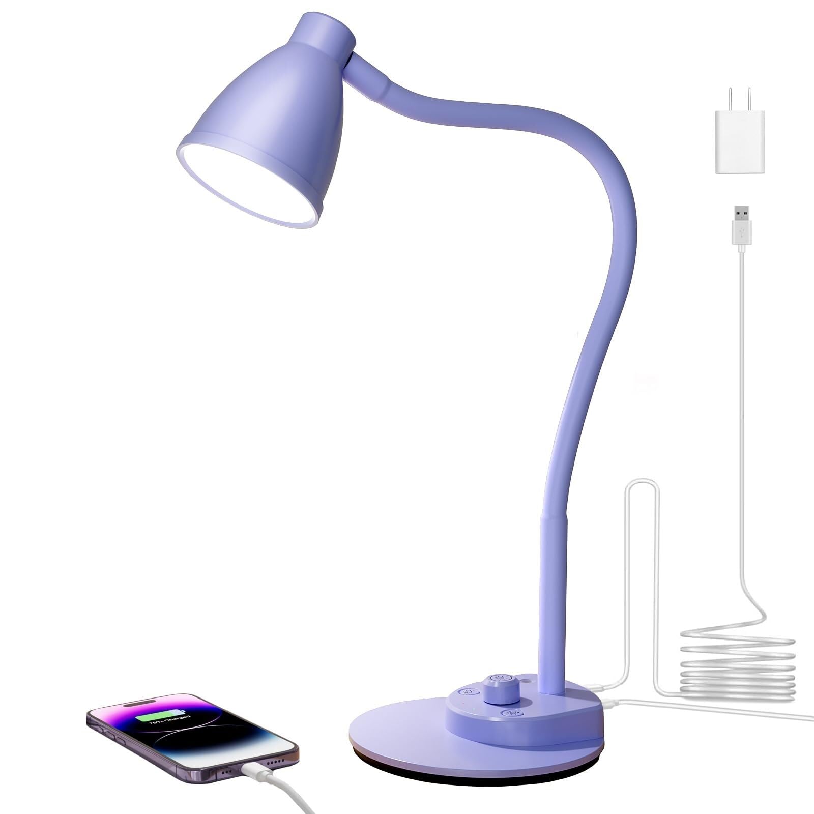 Minimalist Smart Sensor LED Desk Lamp with USB Charging Port
