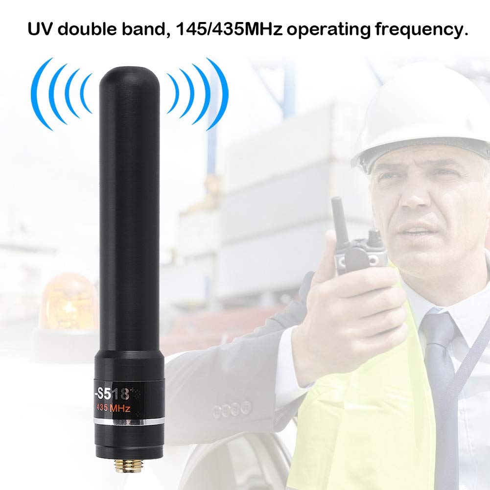 Antenna compatibile con Baofeng UV-5R Mobile Ham Radio, HH-S518+ SMA-F UV ad alto guadagno Dual Band antenna corta radio radio antenna