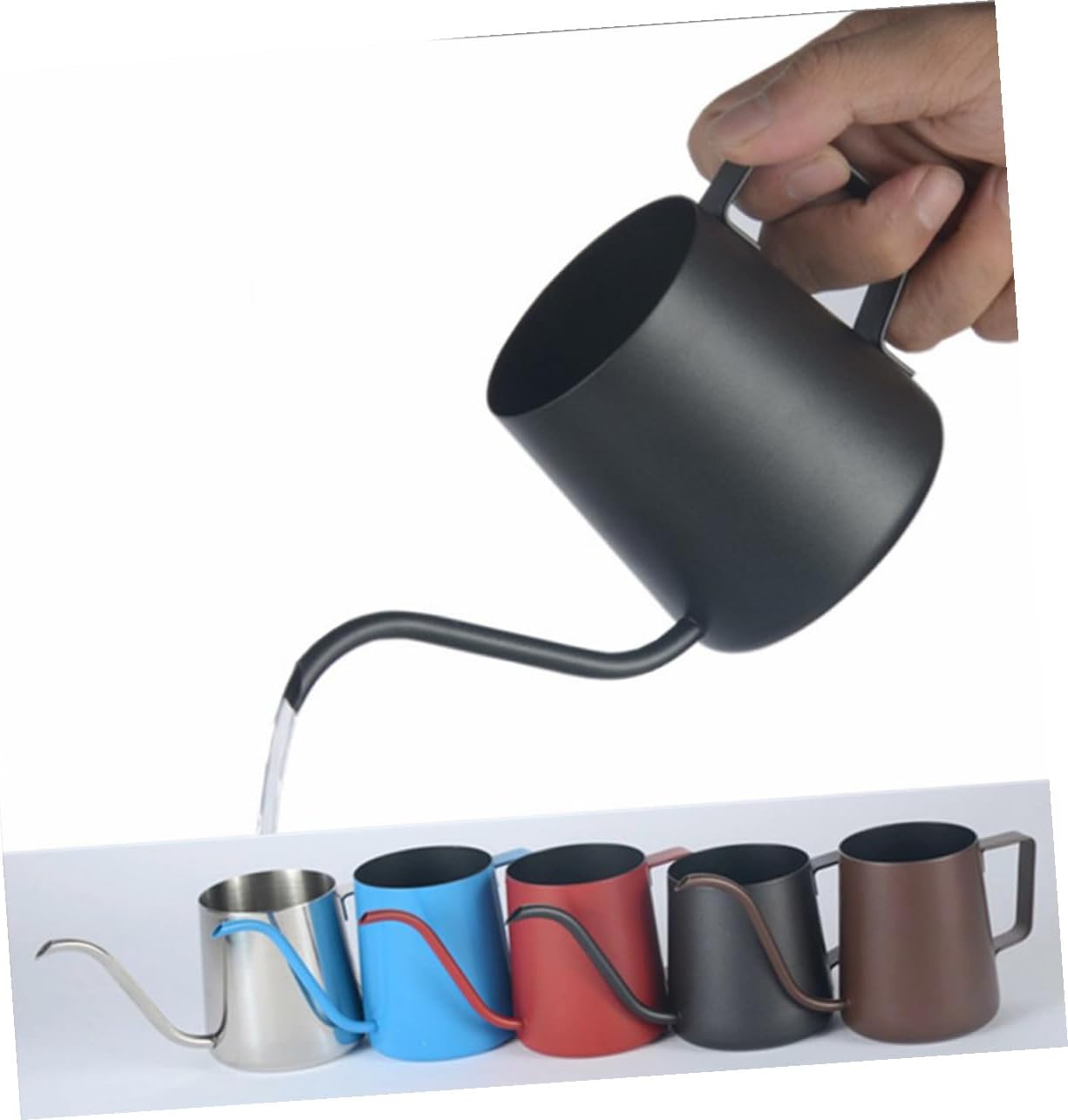 Stainless Steel Coffee Kettle for Home and Shop Use Handmade Fine Workmanship Rust-resistant Pot with Long Narrow Spout Polished Finish Dark Coffee Shaker