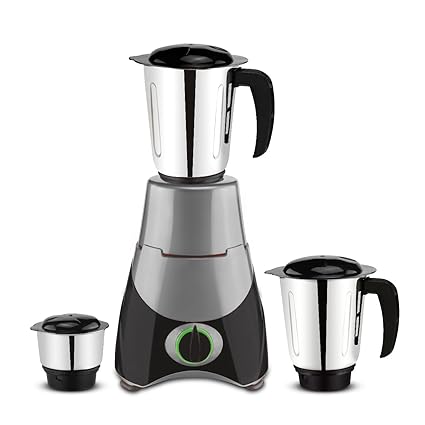 Orange 750 Watt Mixer Grinder Flash | 100% Copper With Heavy Duty Motor | 3 Virgin & Unbreakable SS Coil Jars (1 Wet, 1 Dry &1 Chutney Jar) | Stainless Steel Blades | 2 Year Motor Warranty | Black