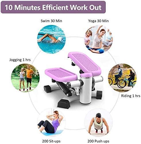 MFYHMY Fitness Stepper Antideslizante para Principiantes y Profesionales 2 en 1 Escalera portátil Stepper Cintura Fitness Twister Step Machine con Monitor LCD - Imagen 5