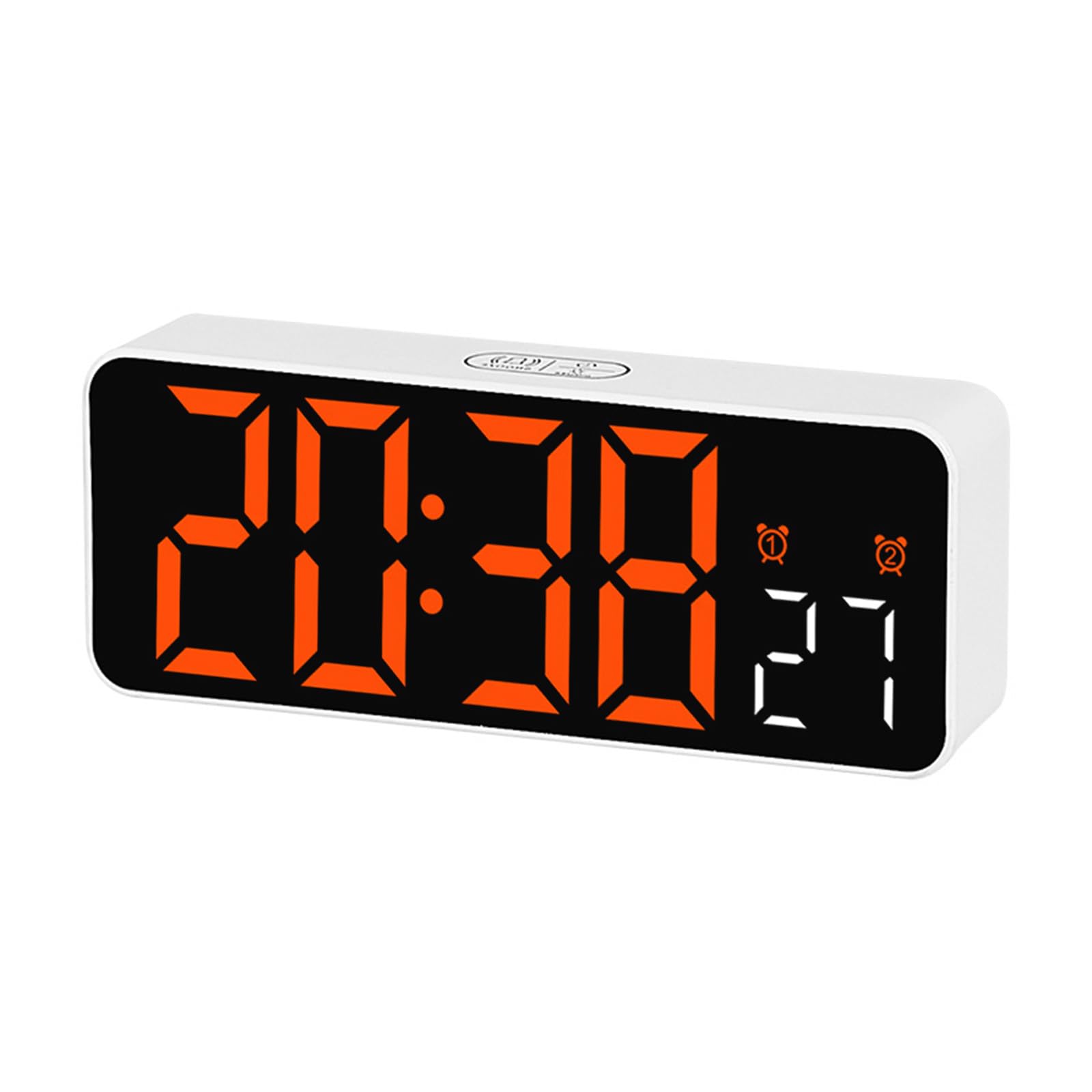 HDOYTXXM Digital Alarm Clock with Date Temperature LED Display and Timer Brightness Battery Operated for Bedroom Table Temperature Display