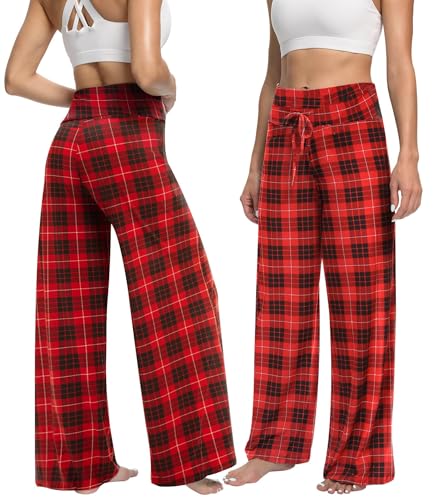 Image of ZOOSIXX Soft Black Pajama Pants for Women, Wide Leg Pants Woman Flowy Comfy Casual Lounge Yoga Capri Pants 22 inch / 30 inch