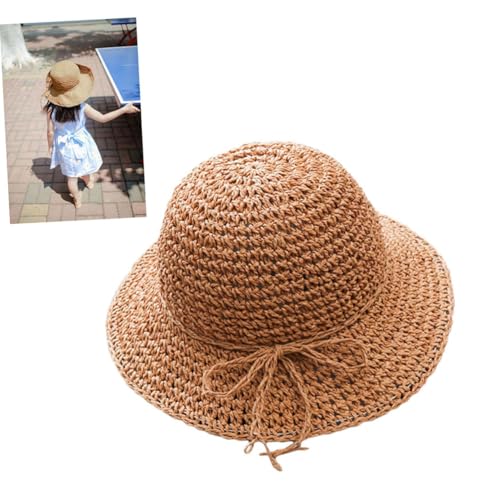Casual Straw Sun Hat for Fashionable Summer Beach Vacation Cap with Bowknot Design UV Protection Fits Khaki3