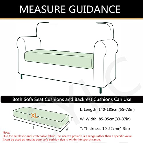 Housse de coussin de canapé en velours extensible bleu XL lavable - 3