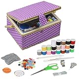 Large Sewing Box with Kit Accessories Sewing Basket Organizer with Supplies DIY Sewing Kits for...
