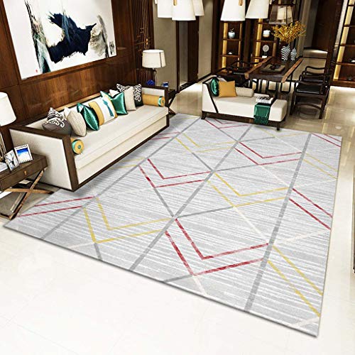 Tapis de prestige style moquette géométrique simple pour hall de villa