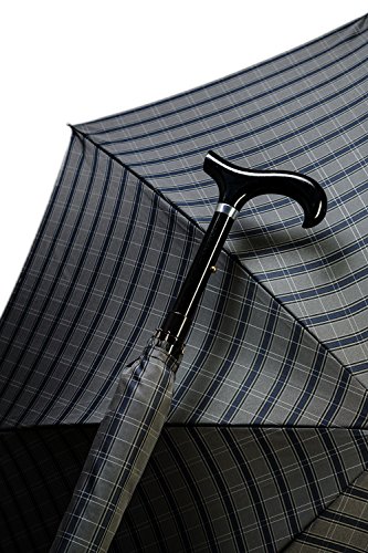 Gastrock Stock im Schirm verstellbar - Stützschirm Stick´n Brella Karo grau-blau