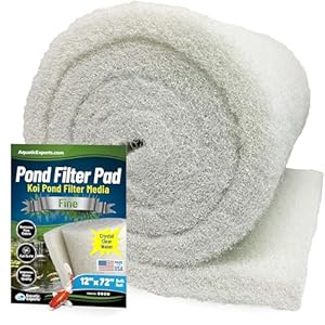 Classic Koi Pond Filter Pad FINE - White Bulk Roll Pond Filter Media, Ultra-Durable Pond Filters for Outdoor Ponds, Reusable Fish Pond Filter Material, USA, Aquatic Experts (3/4" - 1" x 12" x 72") Classic Koi Pond Filter Pad FINE White Bulk Roll Pond Filter Media Ultra Durable Pond Filters for Outdoor Ponds Reusable Fish Pond Filter Material USA Aquatic Experts 34 1 x 12 x 72