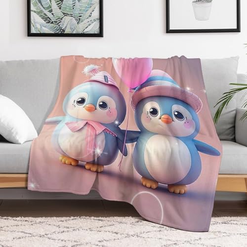 Couverture douce pingouin flannel idée cadeau lit et sofa - 3