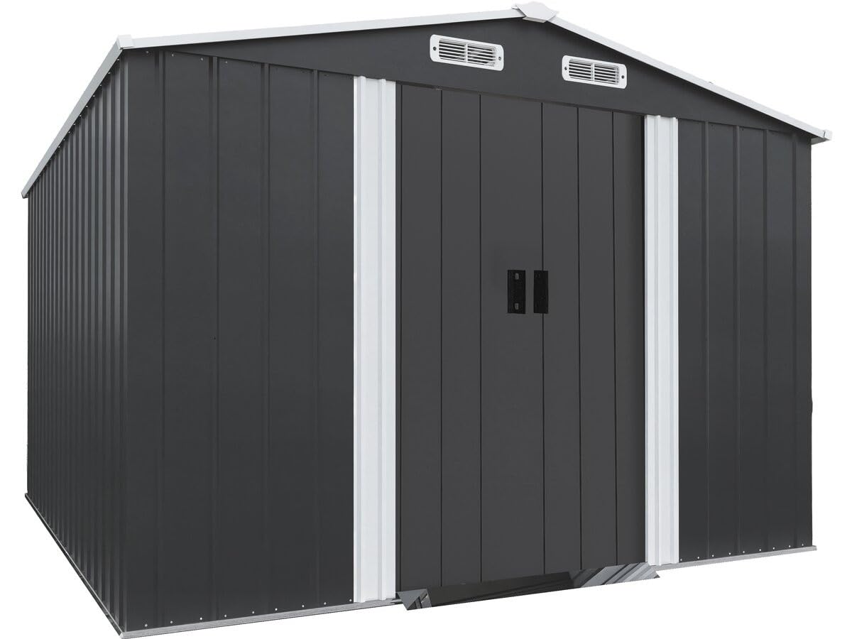 Habitat et Jardin Casetta da Giardino in Metallo Boston con Porta Scorrevole - 8 m² - Grigio